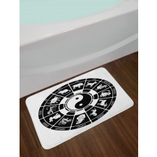 Chinese Horoscope Wheel Bath Mat