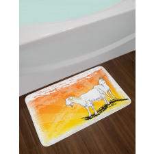 Horned Mammal Animal Ranch Bath Mat