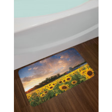 Sunflower Field Sky Bath Mat