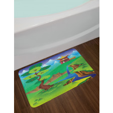 Cartoon Chinese Forest Bath Mat