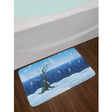 Cold Snowy Landscape Bath Mat