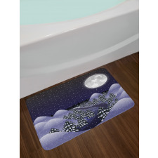 Snowfall Dark Forest Bath Mat