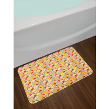 Graphic Pizza Toppings Bath Mat