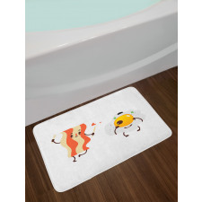 Funny Cartoon Characters Bath Mat