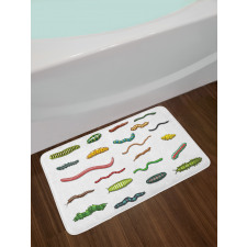 Cartoon Caterpillar Bath Mat