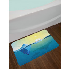 Ice Melting in Ocean Bath Mat