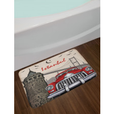 Vintage City Scenery Bath Mat