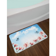 Magnolia Branches Bugs Bath Mat