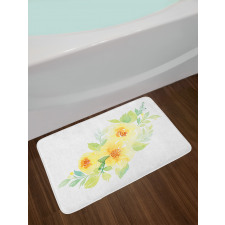Watercolor Nature Flower Bath Mat