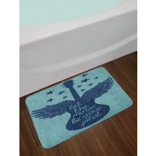 Guitar Wings Stars Words Bath Mat