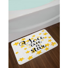 Watercolor Stars Modern Bath Mat