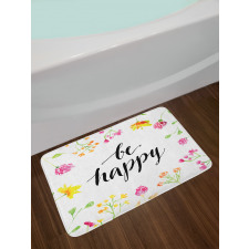 Be Happy Wildflowers Bath Mat