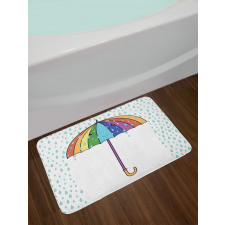 Cartoon Umbrella Rainfall Bath Mat