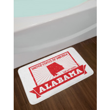 Grungy Theme State Map Bath Mat