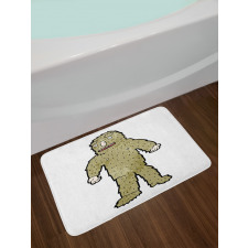 Quirky Grungy Bigfoot Bath Mat