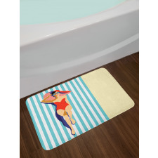 Sunbathing Beach Bath Mat