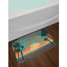 Grunge Sunset Coastline Bath Mat