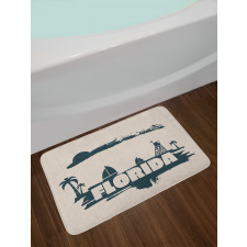 Vintage Seaside View Bath Mat