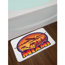 Welcome Miami Graphic Bath Mat