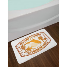 Orange Travel Stamp Bath Mat