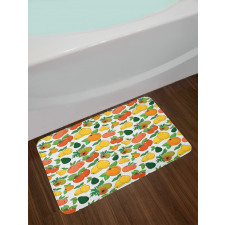 Fresh Fruits Colorful Bath Mat