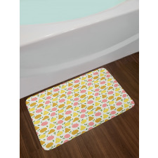 Pastel Graphic Apple Pear Bath Mat