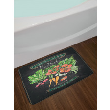 Chalkboard Organic Food Bath Mat