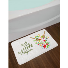 We Love Vegan Food Salad Bath Mat