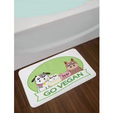 Go Vegan Slogan Animals Bath Mat