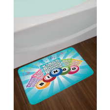 Colorful Cards Balls Bath Mat