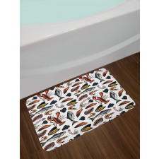 Vintage Seafood Concept Bath Mat