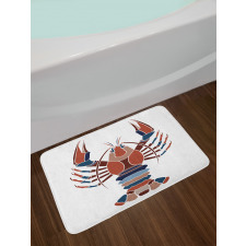 Abstract Crayfish Print Bath Mat