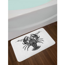 Curvy Ornament Lobster Bath Mat