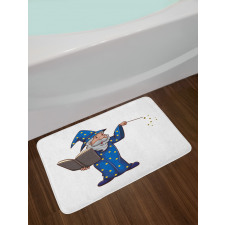 Sorcerer Man Book Spell Bath Mat