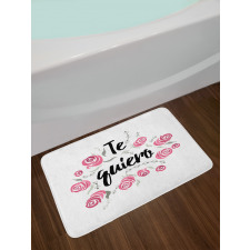 Te Quiero Rose Flower Bath Mat