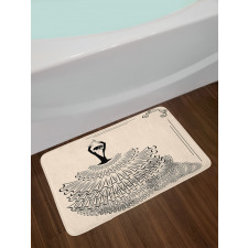 Back View Flamenco Lady Bath Mat