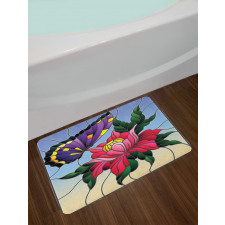 Stained Glass Butterfly Bath Mat