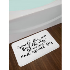 Ink Calligraphy Bath Mat