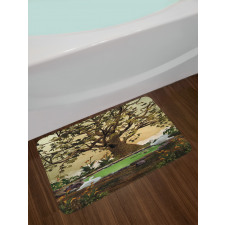 Forest Tree Pond and Swans Bath Mat
