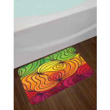 Colorful Tangled Lines Bath Mat