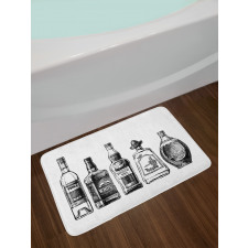 Ink Drawing Beverages Bath Mat