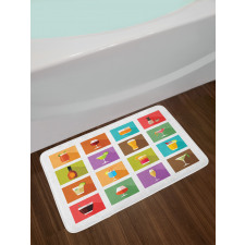 Graphic Square Tiles Bath Mat