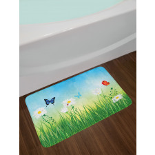 Meadow Daisies Grass Bath Mat