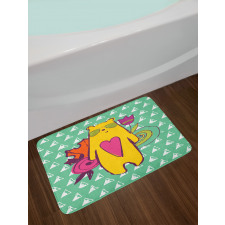 Hipster Mammal Sunglasses Bath Mat