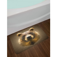 Geometric Grizzly Portrait Bath Mat