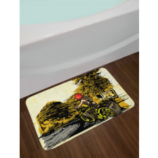 Girl on a Chopper Bath Mat