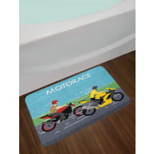 2 Bikers Racing Bath Mat