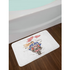 Wedding on Bike Bath Mat