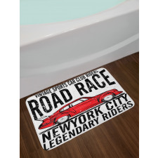 Vintage Sports Race Theme Bath Mat