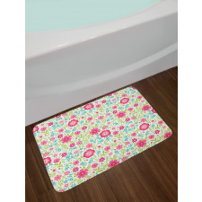 Blossoming Field Fern Leaves Bath Mat